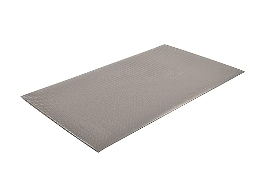 NoTrax 419 Diamond Sof-Tred Safety/Anti-Fatigue Mat with Dyna-Shield PVC Sponge, for Dry Areas, 3' Width x 60' Length x 1/2" Thickness, Gray