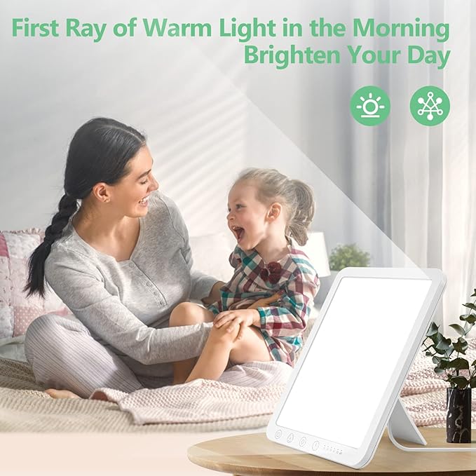 Light Therapy Lamp, 15000 Lx Sun Lamp,3 Color Temperature, 5 Levels of Adjustable Brightness and Timer Function Light Lamp, Touch Control, Rotatable Stand, Memory Function, Home/Office Use
