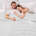 yescool Weighted Blanket for Adults (25 lbs, 88” x 104”, White) Cooling Heavy Blanket for Sleeping Perfect for 240-260 lbs, King Size Breathable Blanket with Premium Glass Bead