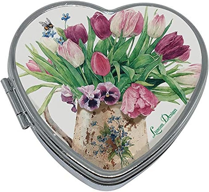 Lissom DesignHeart-Shaped Jewelry/Pill Box, Floral Affection
