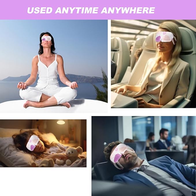 50 Packs Steam Eye Mask for Dry Eyes, Self Heated Warm Compress, Lavender Scented, Hypoallergenic, Nonwoven Fabric, Sleep Mask