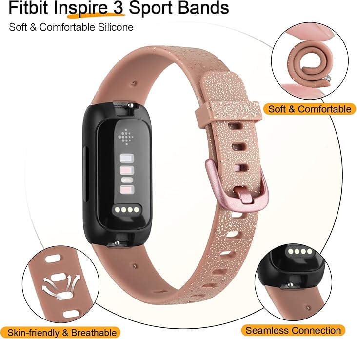 AK Band Compatible with Fitbit Inspire 3 Bands for Women Men, Adjustable Replacement Sport Wristbands Straps for Fitbit Inspire 3 Fitness Tracker