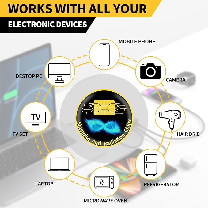12 Pieces Cell Phone Blocker Protection Neutralizers Stickers for Smart Phones Tablets Laptops Computer WiFi Priner TV Electronic Devices Black