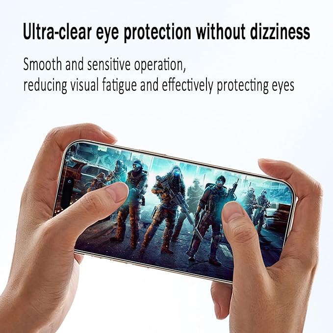 HPTech 2 Pack Anti Blue Light Screen Protector for iPhone 16 Pro Max 6.9 Inch Eye Protection Tempered Glass Film, Easy to Install, Bubble Free