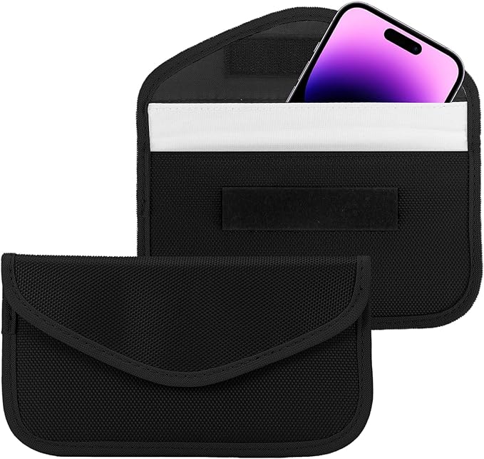 ONEVER Faraday Bags for Car Keys and Cell Phone, RFID Signal Blocking Key Pouch Wallet Anti-Tracking Anti Theft Car Protection Signal Jammer WiFi GSM LTE NFC RFID GPS Blocker