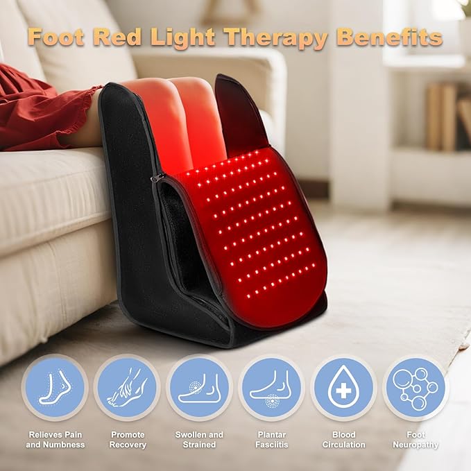 Red-Light-Therapy-for-Feet,2026 Upgraded 4 Modes for Legs Ankle,Infrared Light Therapy Consisting of 420 Dual Wavelength LED,Adjustable Power and Time Controller(13.8 * 11 * 18.1IN)