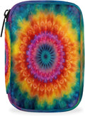 Rainbow Mandala Boho Pill Case Everyday Travel, 7 Day Weekly Medicine Pill Box Compact Portable Pills Bottle Organizer with Zipper for Daily Vitamin Medicine Holder Bottle Organizers Bag