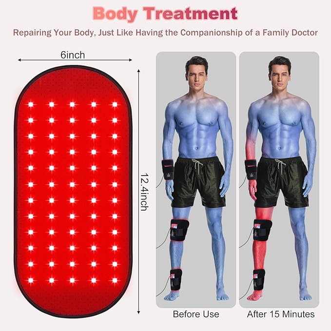 Red-Light-Therapy-for-Body,2026 Upgraded 4 Modes Near Infrared Light for Body Pain Relief,High-Efficiency Spherical Lamp Dual-Wave LEDs(660nm&850nm),Corded-electric for Effective Therapy(12.4*6.1IN)