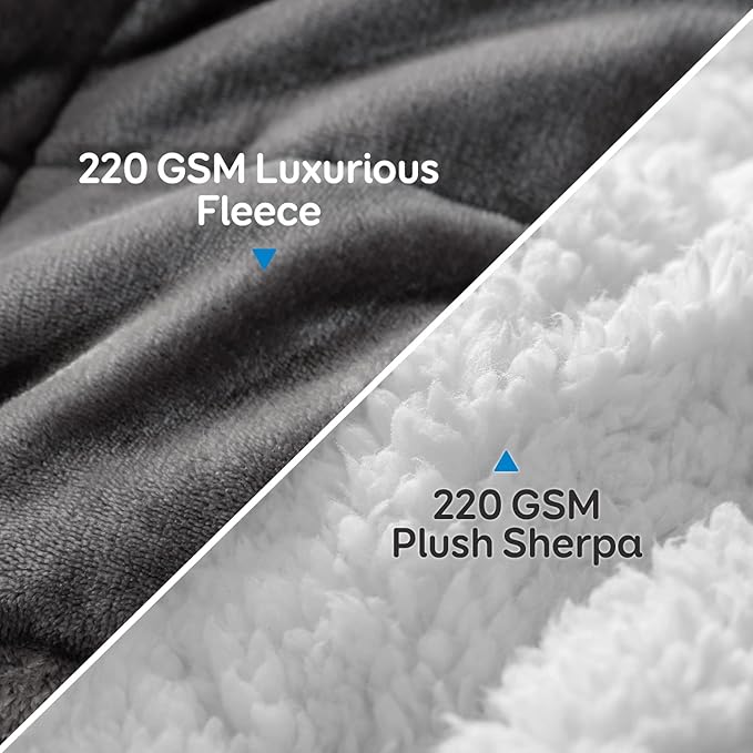 Cottonblue Weighted Blanket 20 lbs, Sherpa Fleece Weighted Blanket Queen Size for Adults, Soft Cozy Fuzzy Heavy Blanket 60 x 80 inches, Idea Gifts for Birthday Holiday