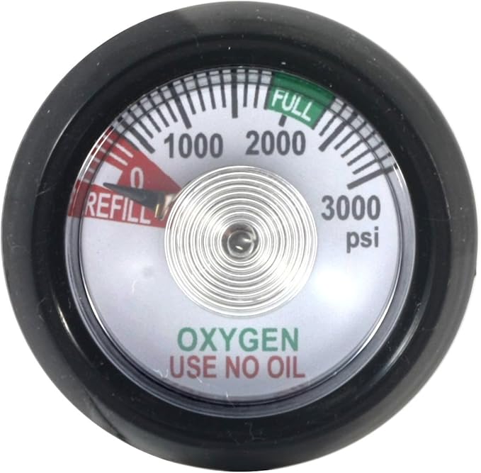 SÜA - Gauge for Oxygen Click-Style Regulator 0-3000 psi