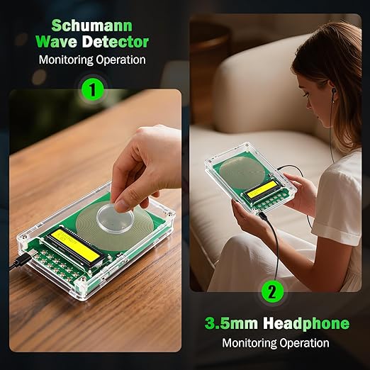 0.01Hz-200kHz Adjustable Frequency Generator for Healing Schumann Sine Waves Resonance Generator 7.83Hz Ultra Low Frequency Generator Resonator with Acrylic Case