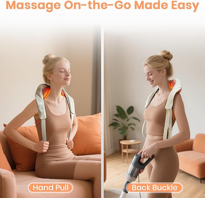Gifts for Women / Men: 2026 NEW Shiatsu Neck Massager with Heat, Brushless Neck Massager for Pain Relief Deep Tissue with 3 Modes, Deep Kneading Shoulder and Back Massagers, Dad / Mom Gifts Birthday