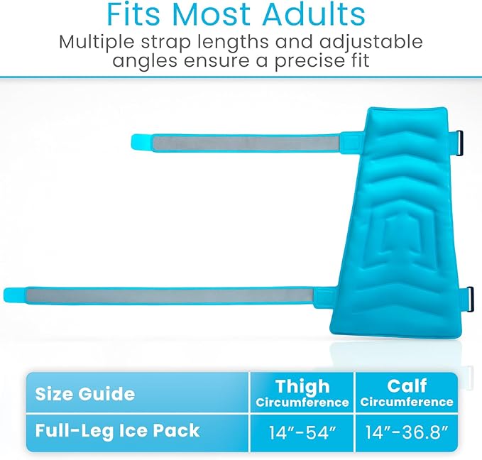 Arctic Flex Full Leg Ice Pack Wrap (Hot & Cold Therapy) - Large, Reusable Gel Ice Pack for Injuries & Swelling - ICY Sleeve for Leg Pain Relief - Cold/Hot Wrap for Thigh, Hips, Knee, Shins & Back