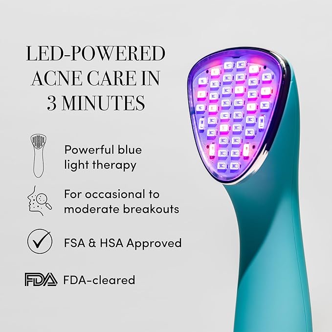 ReVive Clinical Acne Device, Red & Blue Light Wand for Breakouts, FDA-Cleared Acne Tools, 3-Minute Face Tools for Skincare, Plug-In Design