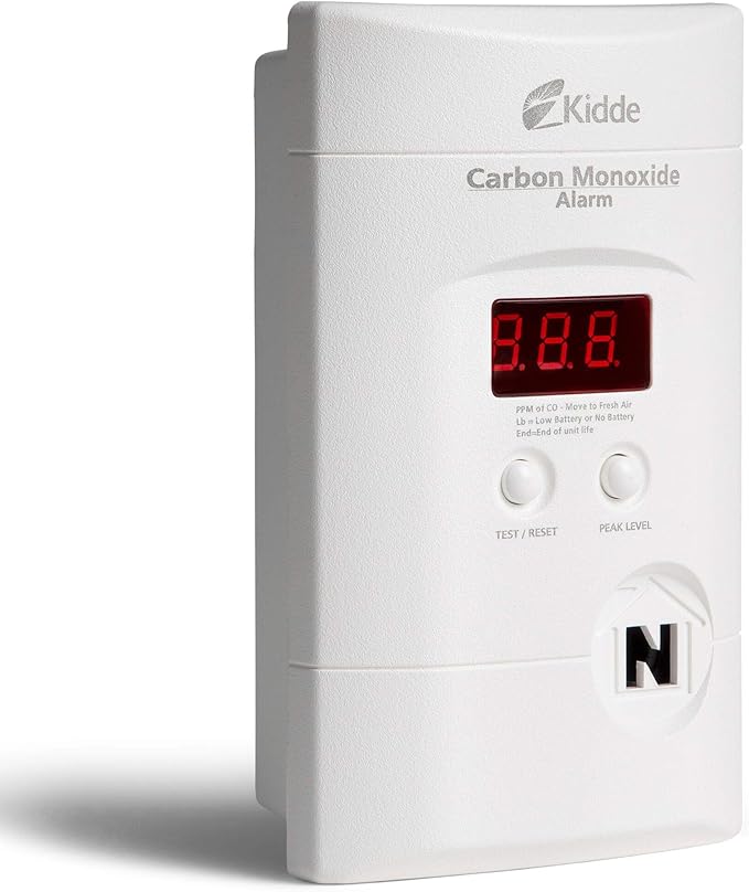 Kidde Carbon Monoxide Detector, Plug-In with 9V Battery Backup, Digital Display, 85 dB Alarm, LED Status Light Indicators, 3rd Edition