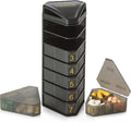 MEDCA Moisture Proof Weekly Stackable Pill Organizer - BPA Free, Weekly Pill Box Case with 3 Daily Compartments - Black Pill Box to Store Pills, Vitamins, Supplements