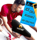 Sparthos Ice Packs for Injuries - Reusable Soft Gel Hot Cold Icepack - Medical First Aid Pain Relief - Bag Flexible Pack - Icing Compress Therapy - Fits Thigh, Back (X-Large + Cover, Pack of 1)