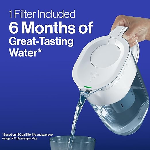 Brita Everyday Elite Water Filter Pitcher, Removes 99% of Lead, Includes 1 Filter, 10-Cup Capacity, Black