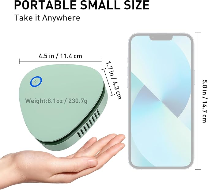 Mini Battery Powered 20mg/h Ozone Machine for Hunting Home Shoes cabinet Fridge Cat litter(green)