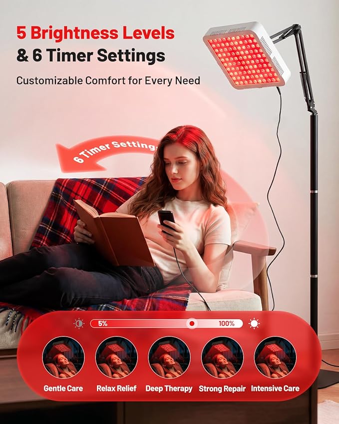 Red Light Therapy for Face Body, 660nm 850nm 940nm Infrared Light Therapy for Home Use, Dual Stand/Hanging Kit, Muscle Recovery & Skin Wellness LED Red Panel with Goggles & Mask, Ideal Gift for Women