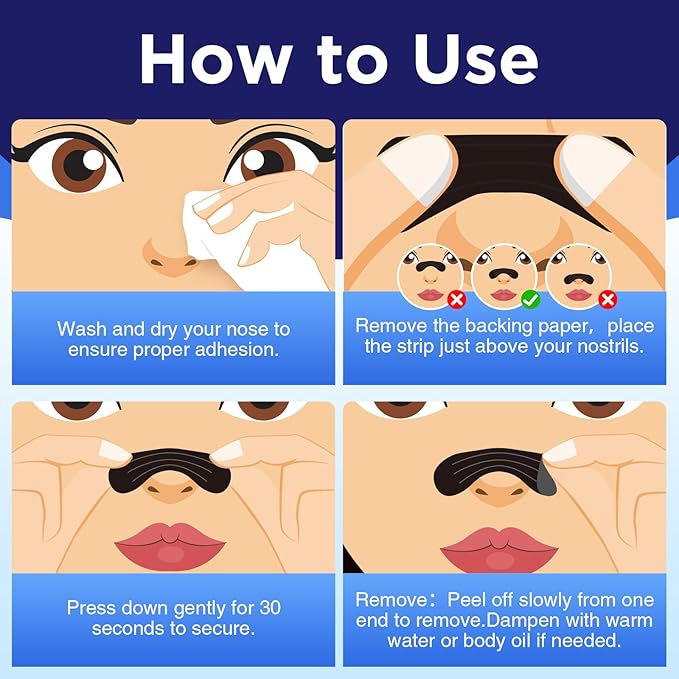 OK TAPE Nose Strips for Breathing and Snoring, 30Pcs Black, Nasal Strips for Snoring and Running, Performance Boost Snoring Solution, Help Relief Nasal Congestion and Reduce Snoring