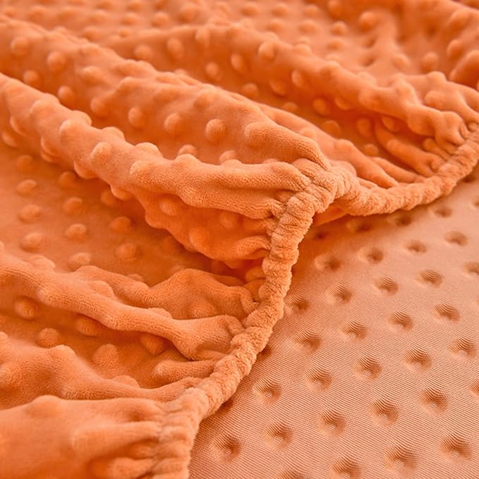 ZIQINPSQ Coral Velvet Fitted Sheet-Thickened Cold-Resistant and Warm Bed Sheets-Soft Velvet Fleece Fitted Sheets with-Elastic All Around. (Orange, Twin XL)