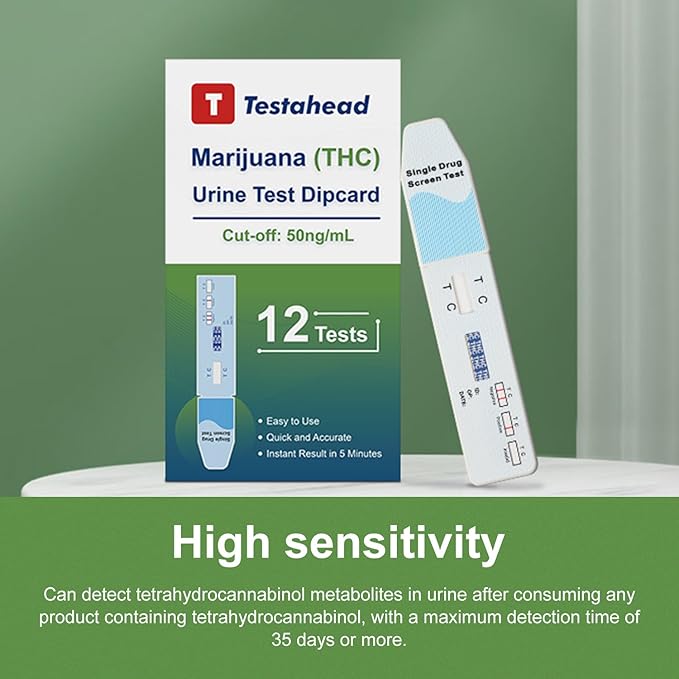 THC Drug Test Kit – 12 THC Test Strips for Urine – Fast & Accurate Marijuana Detection for Home or Workplace – Easy to Use, Results in 5 Minutes