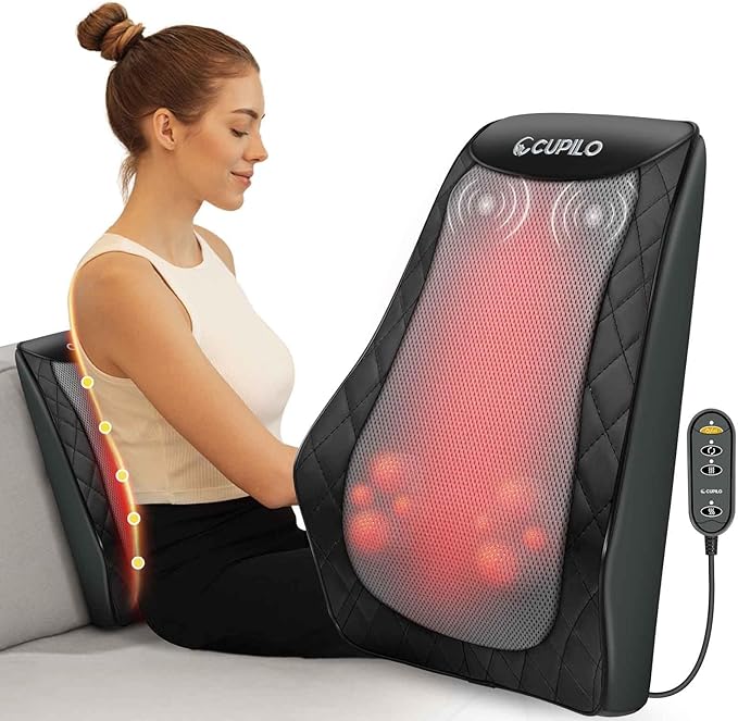 Back and Neck Massager, FSA Eligible HSA Store Massager for Pain Relief Deep Tissue, Heated Massage with Vibration, Massage Pillow for Neck, Back, Shoulder, Leg, Gifts for Women Men