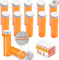 Desiccant Cap Pill Bottle,11 Dram 12pcs Medicine Bottle, Pill Bottles Empty with Caps, Empty Pill Bottles, Prescription Medicine Containers Travel Airtight Pill Airtight Medicine Container