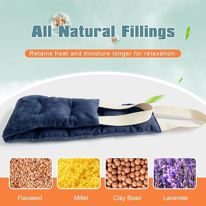 uncn Heating Pad for Neck Shoulders and Back Microwavable Wrap Weighted Neck Warmer 32x5in Microwave Heat Wrap Rice Beanbag Lavender Scented 1.5Pounds