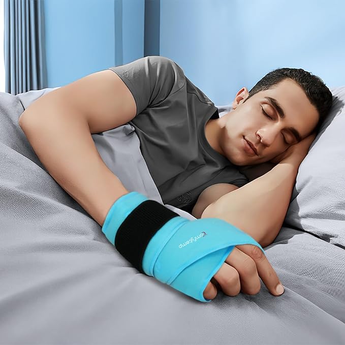 Comfytemp Longer Wrist Ice Pack Wrap for Carpal Tunnel Relief, Reusable Gel Wrist Brace Hot Cold Compress for Hand Pain Injury, Arthritis