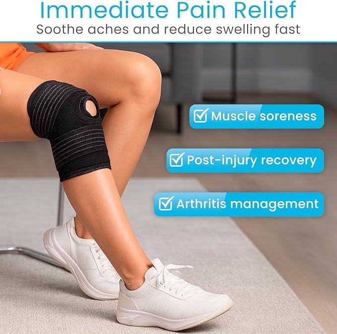 Arctic Flex Multi-Purpose Ice Pack Wrap - Reusable Gel Ice Packs for Ankle Injuries, Hot & Cold Compression Therapy for Pain Relief, Plantar Fasciitis, Achilles Tendonitis, Knee, Elbow & Hand Pain