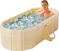 Portable Bathtub for Adult 59" Large Collapsible Cold Plunge Bathtub Foldable No Installation Ice Bath Tub for Shower Stall, Bathroom Hot SPA Soaking Standing Tub