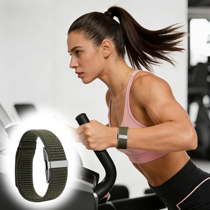 Nylon Loop Replacement Strap Compatible with Hume Health Band, Soft Breathable Adjustable Sport Wristband for Fitness Tracker, Women & Men