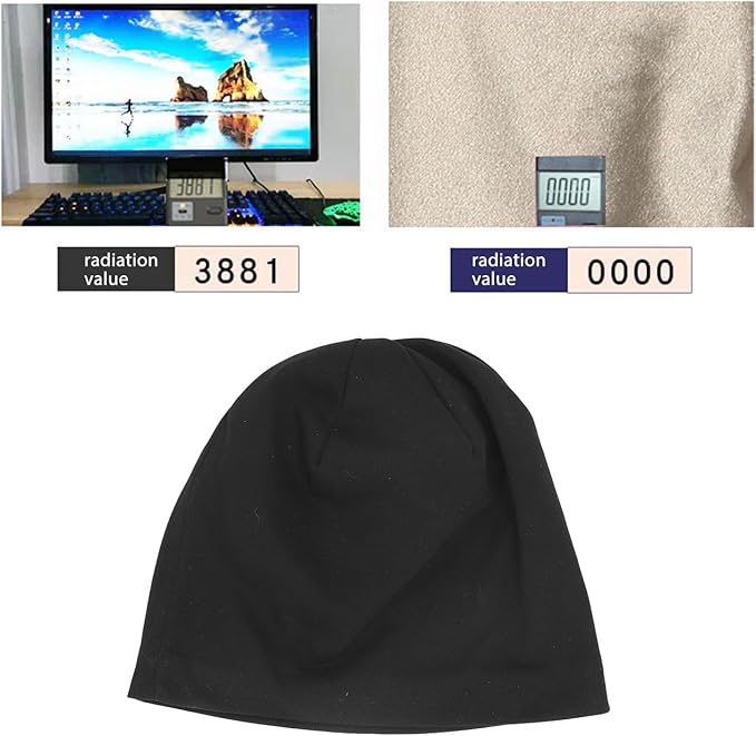 EMF Beanie Radiation Hat EMF Blocker Beanie EMF Shielding Beanie for Men and Women (Black)