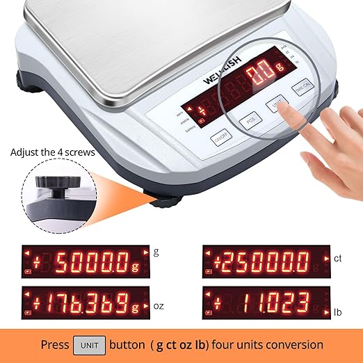 Lab Scale 5000g/0.1g High Precision Digital Scale Analytical Balance Electronic Scale for Kitchen Lab Weighing