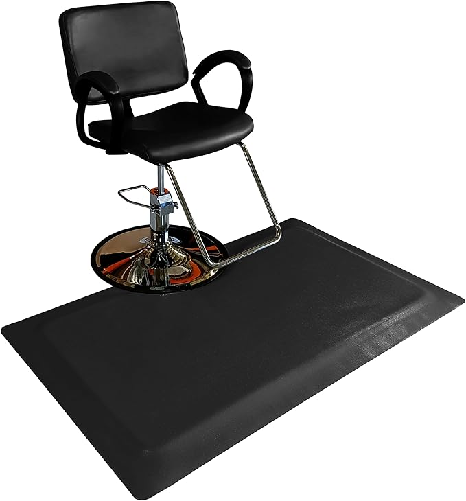Rhino Mats, Rhino Hide Salon Mat, Non-Slip Standing Cushioned Comfort Anti-Fatigue Mat for Salon, Barbershop, or Spa (Black, Rectangle 3' x 3.5' x 1/2")