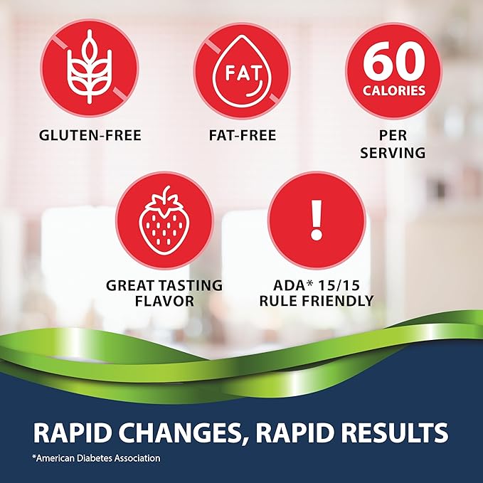 TRUEplus Glucose Tablets, Chewable, Strawberry Flavor, 15g Fast-Acting Carbohydrates, Fat Free, Gluten Free, Raise Low Blood Sugar and Boost Energy, 50 Count