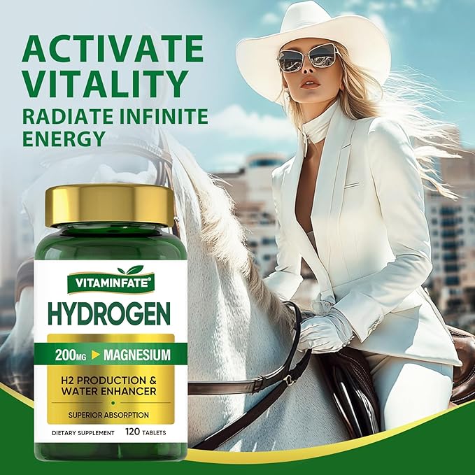 Hydrogen Water Tablets with Magnesium & Electrolytes, 240 Tablets | H2 Molecular Hydrogen Supplement to Support Energy, Brain Health, Metabolism & Healthy Aging