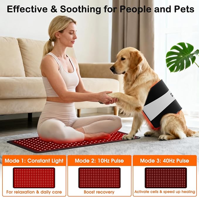 Red Light Therapy for Body, 24"x12" Large Near Infrared Light Therapy Belt, 242 Tri-Chip LEDs Red Light Therapy Mat for Back Pain Relief, 660nm & 850nm Dual Wavelength Therapy Pad, Max 35W