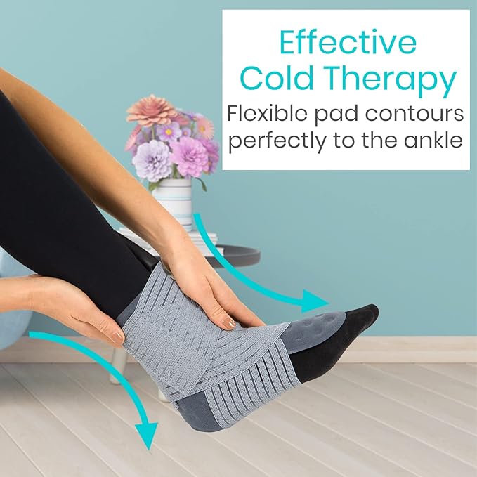 Vive Cold Therapy Machine Replacement Pads for Ankle - Flexible Ergonomic Reusable Padding for Ice Cold Therapy - Pain Relief System - Ankle Adjustable Device Accessory to Reduce Swelling (Pads Only)