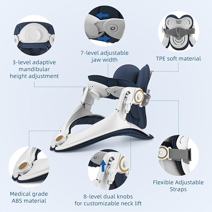 Cervical Neck Traction Device -FSA Eligible HSA Eligible,Adjustable Neck Stretcher,Lightweight Neck Support Brace For Cervical Spine Decompression,Pain Relief Neck Decompression Tension Relief