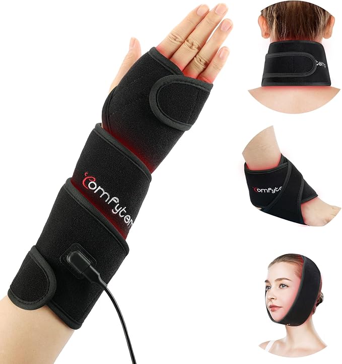 Comfytemp Red Light Therapy Wrap for Body, 37'' Near Infrared Light Belt for Face Knee Ankle, 10W Wearable Wrap with 63 LEDs for Hand Foot Joint Muscle, 660nm & 850nm(Corded)