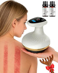 Electric Gua Sha Device for Cellulite Massage Tool, 9 Suction Levels & Heating, Handheld Massager - Negative Pressure Strong Suction,Smart Cupping Massager,Deep Massage,Firmer (1 Pcs + 2 Oils)