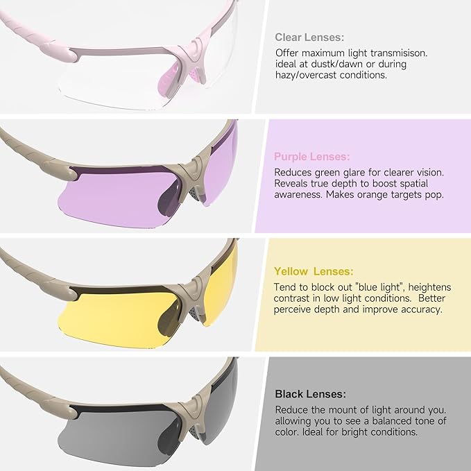 xaegistac Shooting Glasses with Case Anti Fog Hunting Safety Glasses for Adults