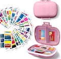 7 Day Pill Container with Medicine Labels - Mini Medication Organizer, Travel Essentials, 161 Labels (Pink)