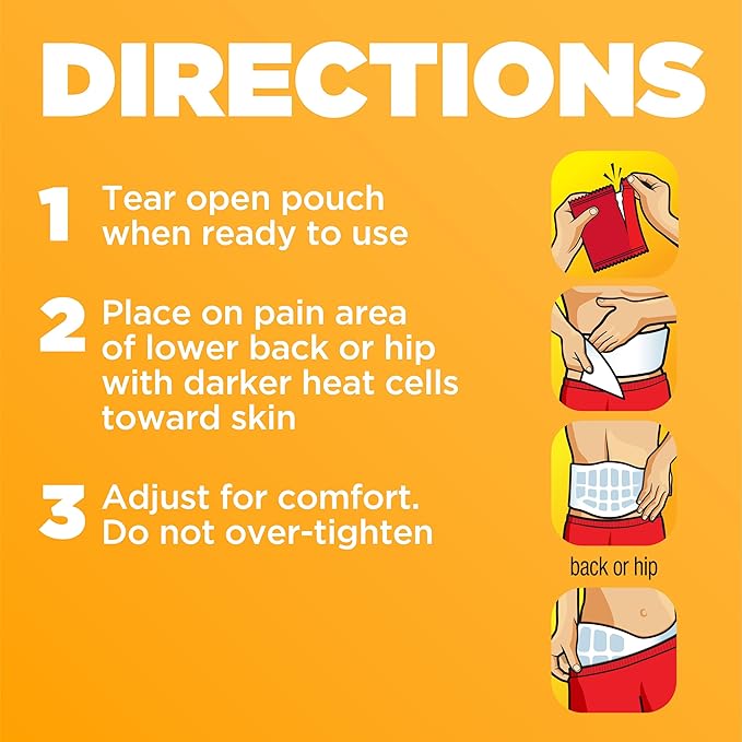 ThermaCare Advanced Back & Hip HeatWraps - Long-Lasting, Disposable Heat Therapy for Lower Back Pain, Muscle Soreness, & Herniated Discs - Drug-Free (S-M, Pack of 3)