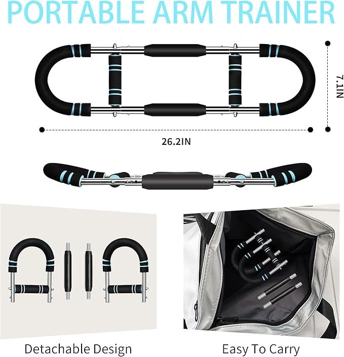 Twister Arm Trainer 40-90Lbs Adjustable Portable Chest Workout Equipment for Men & Women, Upper Body Strength Training, Forearm Exerciser, Detachable Fitness Equipment for Home Workout