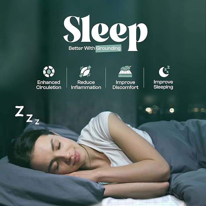 LuxeCraft Grounding Fitted Sheet – Organic Cotton & Silver Fiber | Breathable, Skin-Friendly | 15" Deep | Includes Tester Pen, Wristband, Eye Mask & Cord, King Size (White)
