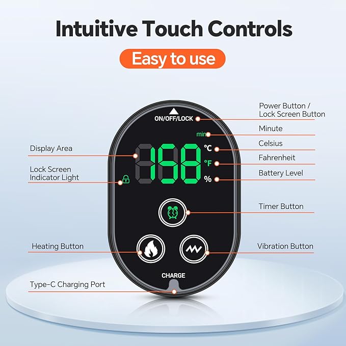 Cordless Foot Massager for Neuropathy, Rechargeable Foot and Ankle Massager for Circulation and Pain Relief, Ankle Heating Pad with Massage, Heated Ankle Brace Wrap, Black